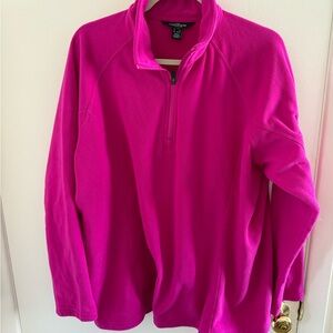 Lands End - The Outfitters-  Women's Fuchsia Half-Zip Sweater